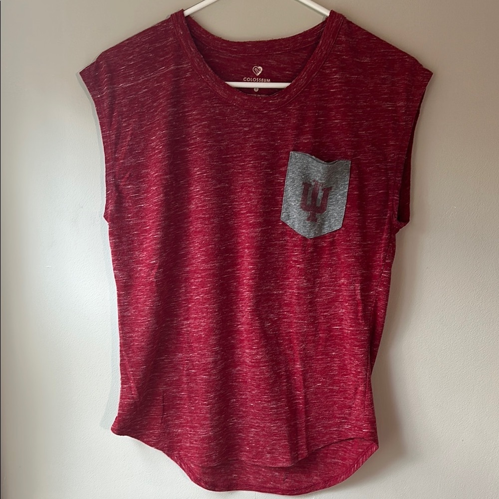 Vibrant Red Sleeveless Muscle Tee Relaxed Fit